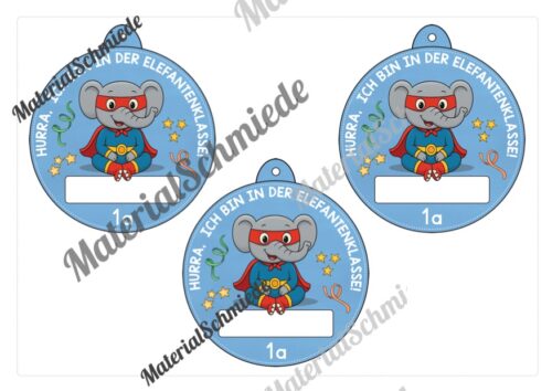 Umhängeschilder zur Einschulung (Elefantenklasse) - Arbeitsblatt 03