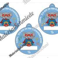 Umhängeschilder zur Einschulung (Elefantenklasse) - Arbeitsblatt 04