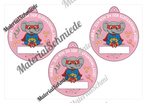 Umhängeschilder zur Einschulung (Elefantenklasse) - Arbeitsblatt 09