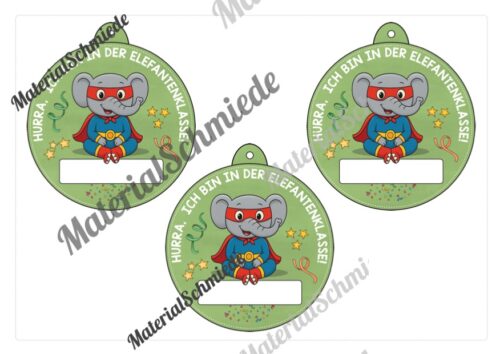 Umhängeschilder zur Einschulung (Elefantenklasse) - Arbeitsblatt 10