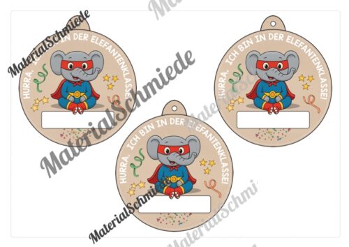 Umhängeschilder zur Einschulung (Elefantenklasse) - Arbeitsblatt 11