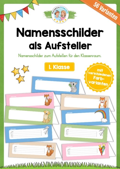 Namensschilder als Aufsteller (56 Varianten)