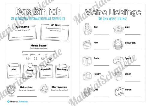 Das bin ich - Büchlein (Überblick & Lieblinge)