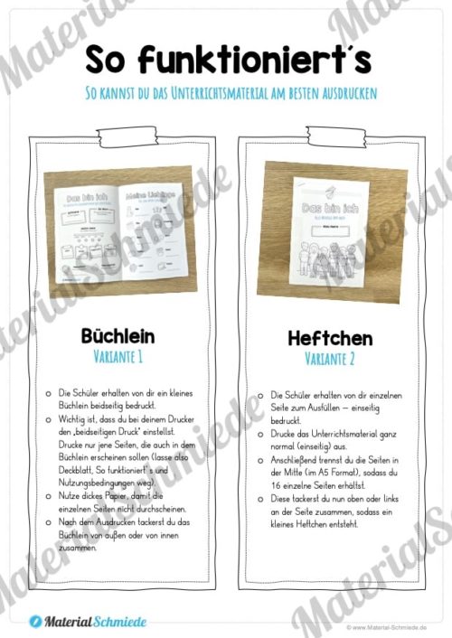 Das bin ich - Büchlein (So funktioniert´s)