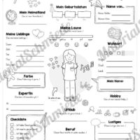 Steckbrief: Das bin ich - für Mädchen (Variante 02)