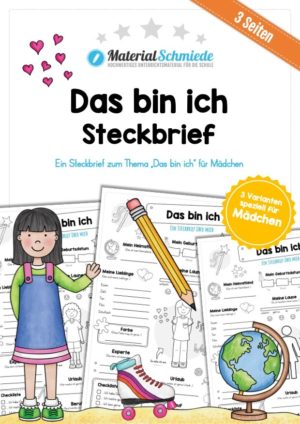 Steckbrief: Das bin ich - für Mädchen