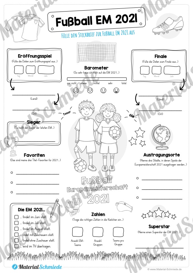 Steckbrief zur Fußball EM 2021 (Vorschau)