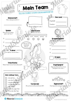 Steckbrief Fußball EM 2021: Meine Lieblingsmannschaft (Vorschau)