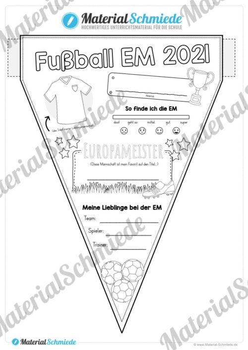 Wimpel zur Fußball EM 2021 (Vorschau)