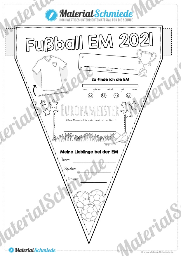 Wimpel zur Fußball EM 2021 (Vorschau)