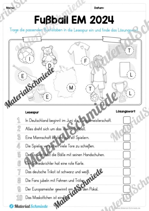 Lesespur zur Fußball EM 2024 (Vorschau)