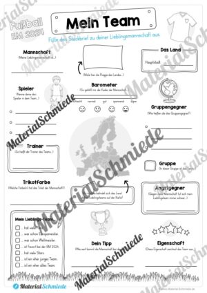 Steckbrief Fußball EM 2024: Meine Lieblingsmannschaft (Vorschau)