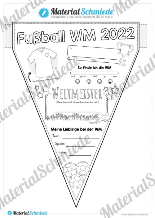Wimpel zur Fußball WM 2022 (Vorschau)