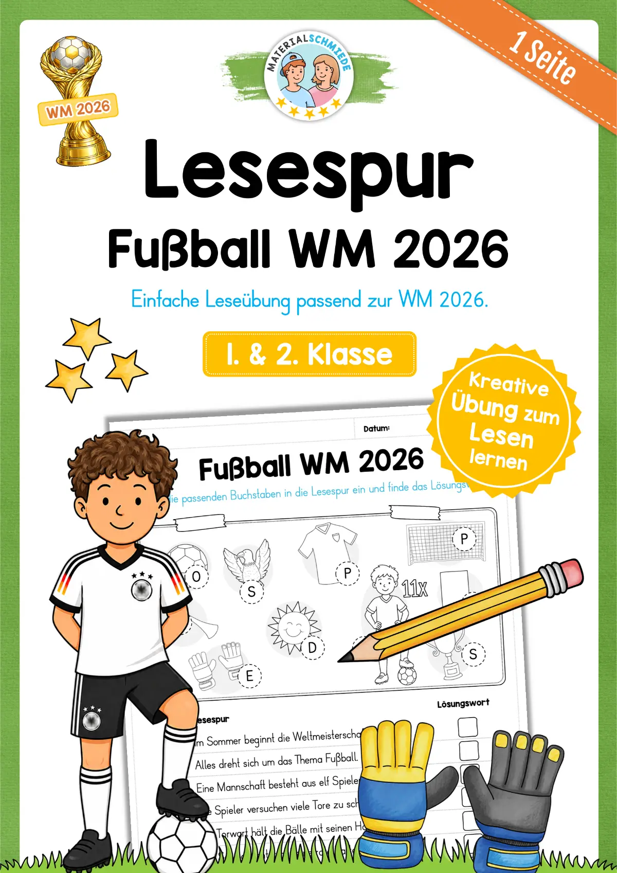 Lesespur zur Fußball WM 2026 für die 1. und 2. Klasse