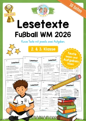 Fußball WM 2026: 10 Lesetexte mit Fragen (2. & 3. Klasse)