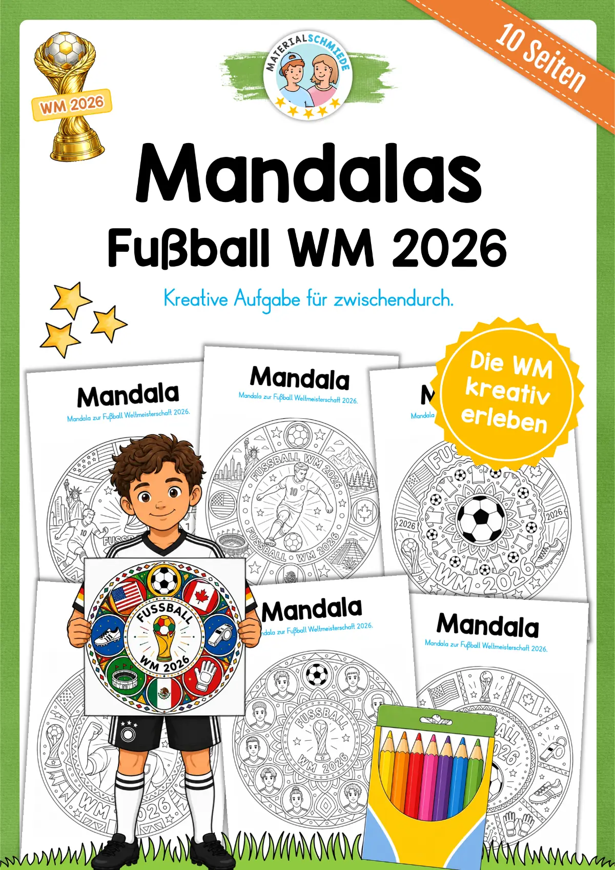 Fußball WM 2026: Mandalas zum Ausmalen