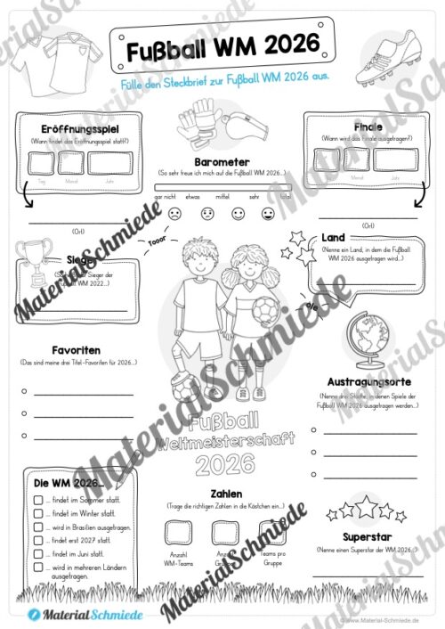Fußball WM 2026: Steckbrief Turnier (Vorschau Arbeitsblatt)