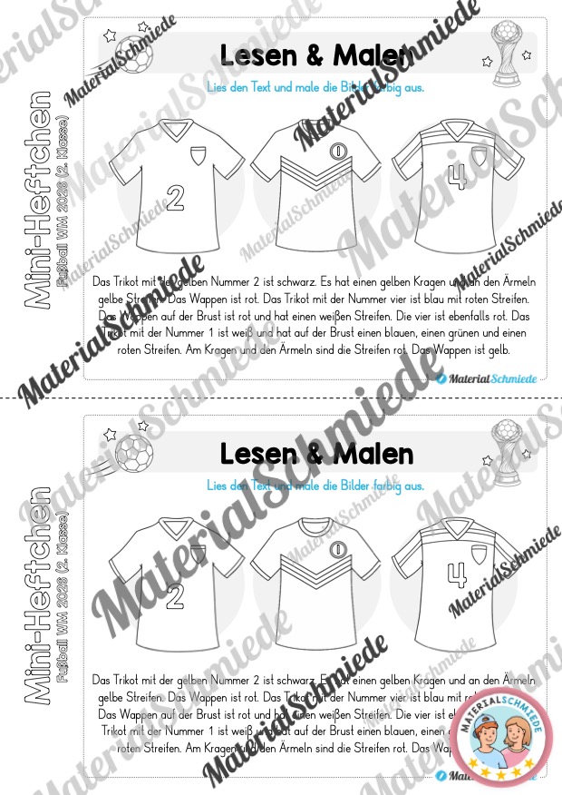 Fußball WM 2026: Mini-Heft - 2. Klasse (Arbeitsblatt 04)
