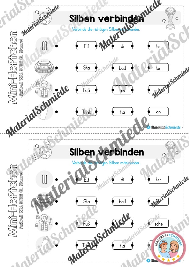 Fußball WM 2026: Mini-Heft - 2. Klasse (Arbeitsblatt 06)