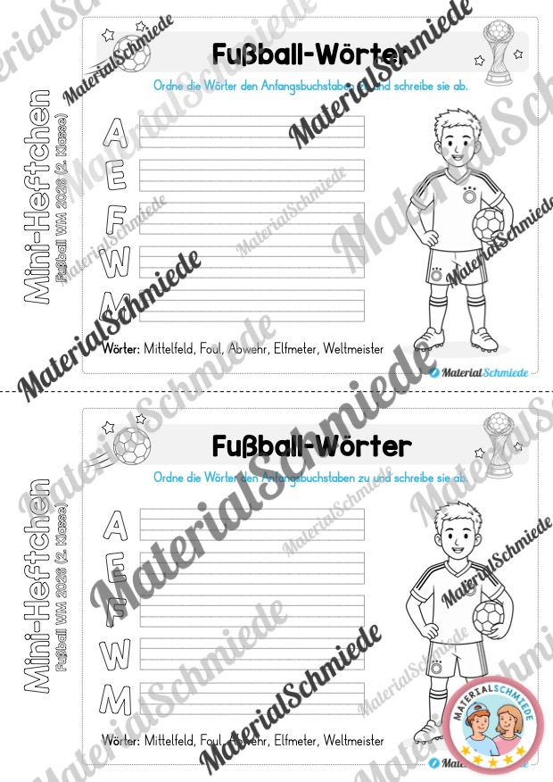 Fußball WM 2026: Mini-Heft - 2. Klasse (Arbeitsblatt 07)