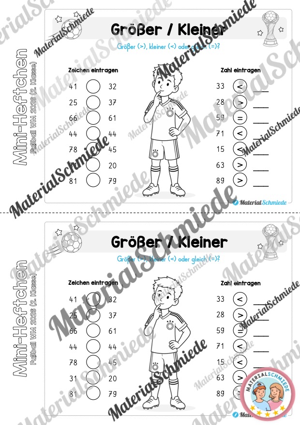 Fußball WM 2026: Mini-Heft - 2. Klasse (Arbeitsblatt 08)
