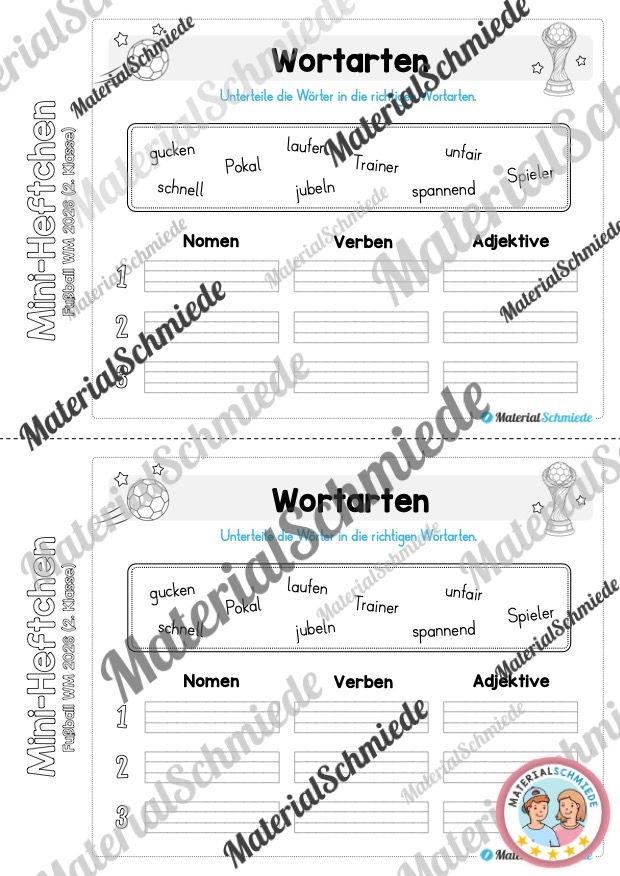 Fußball WM 2026: Mini-Heft - 2. Klasse (Arbeitsblatt 10)