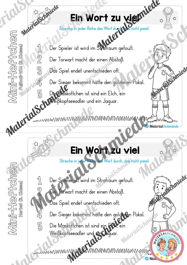 Fußball WM 2026: Mini-Heft 3. Klasse - Arbeitsblatt 04