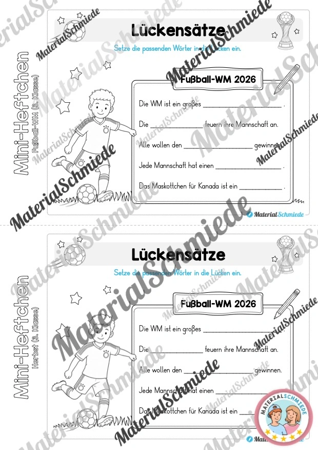 Fußball WM 2026: Mini-Heft 3. Klasse - Arbeitsblatt 10