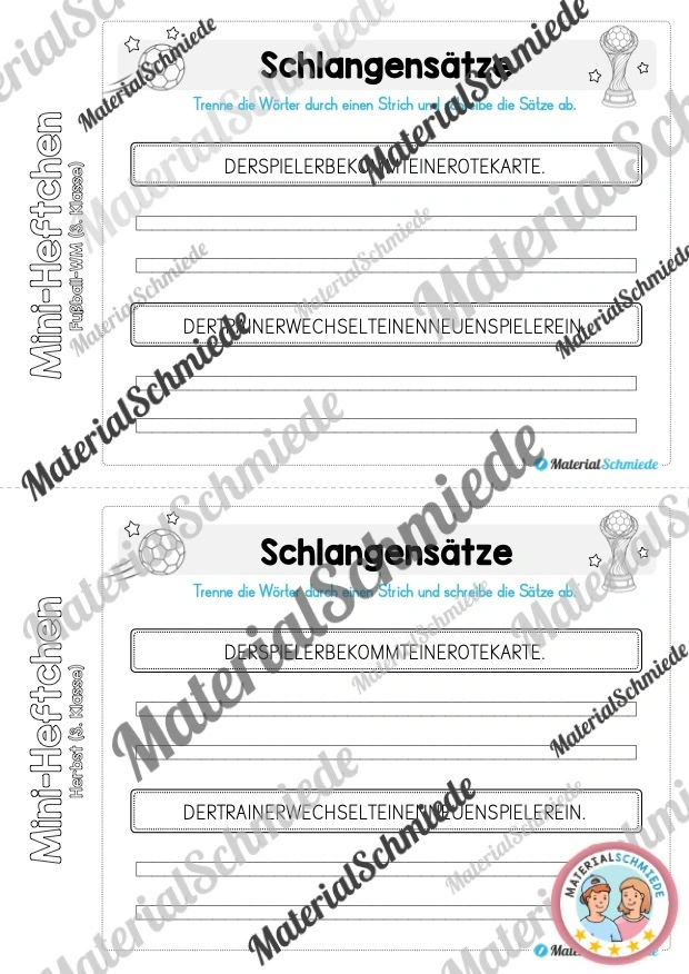 Fußball WM 2026: Mini-Heft 3. Klasse - Arbeitsblatt 11