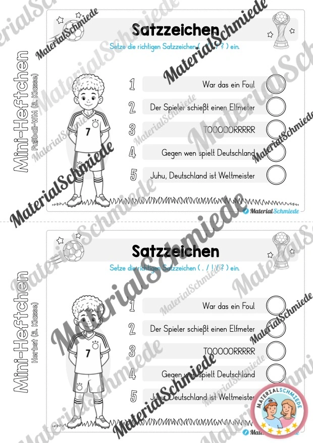 Fußball WM 2026: Mini-Heft 3. Klasse - Arbeitsblatt 13