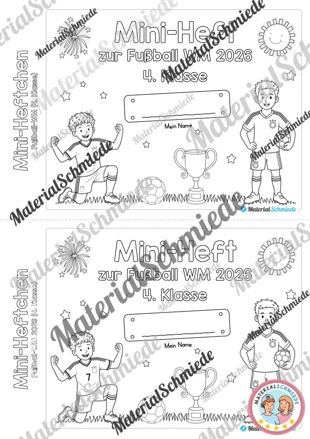 Fußball WM 2026: Mini-Heft 4. Klasse - Arbeitsblatt 01
