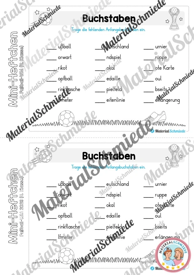 Fußball WM 2026: Mini-Heft 4. Klasse - Arbeitsblatt 06