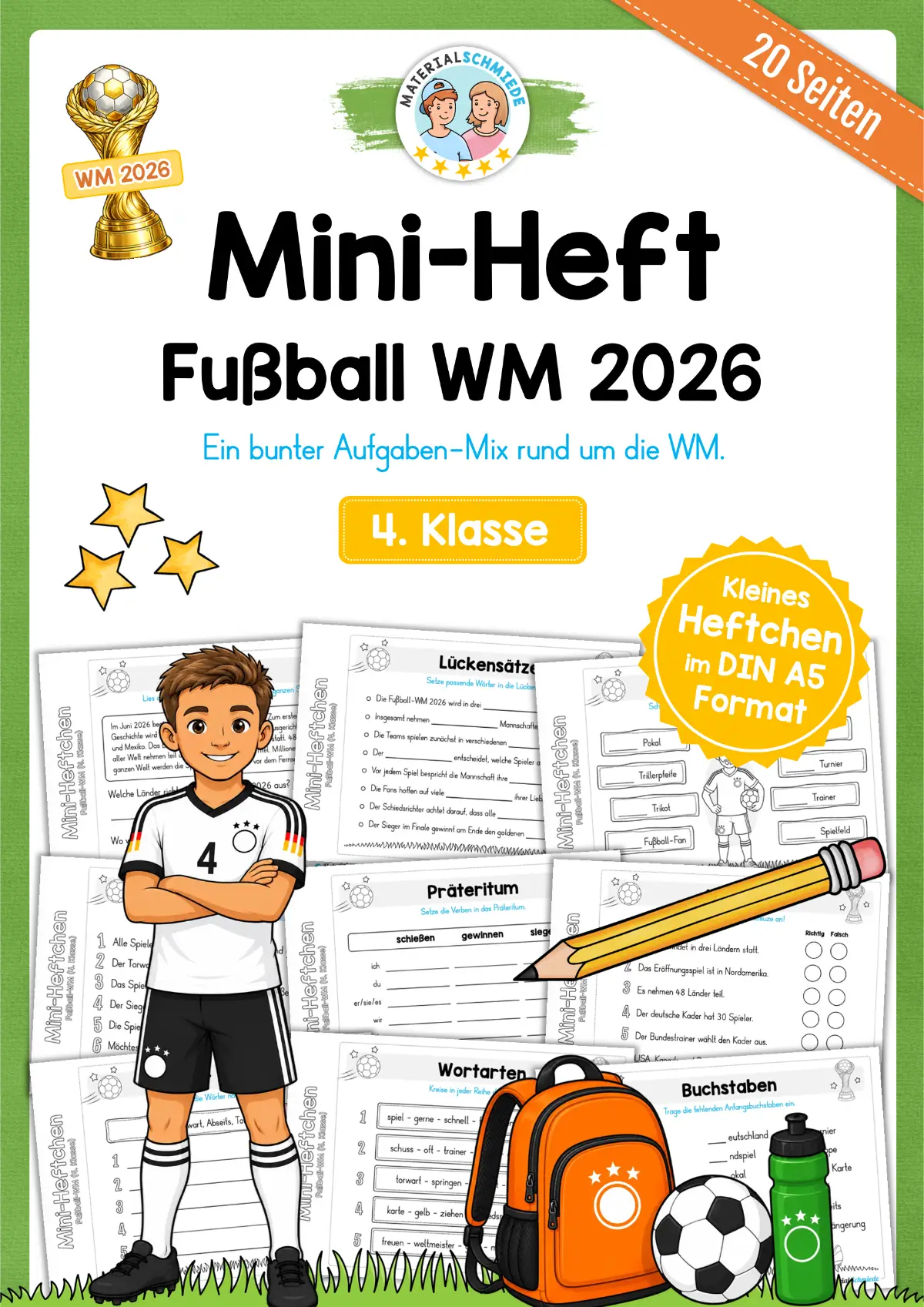 Fußball WM 2026: Mini-Heft 4. Klasse