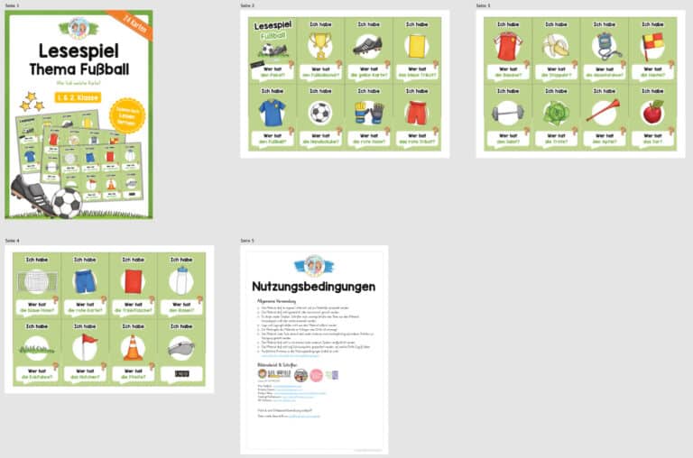 Lesespiel: Thema Fußball (1. & 2. Klasse) – Überblick