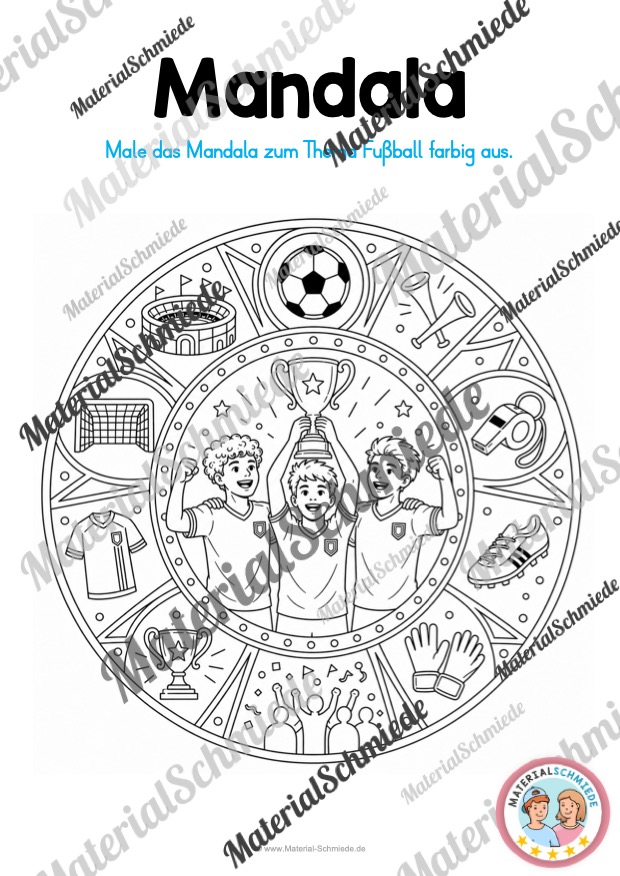 10 Fußball Mandalas (Arbeitsblat 04)