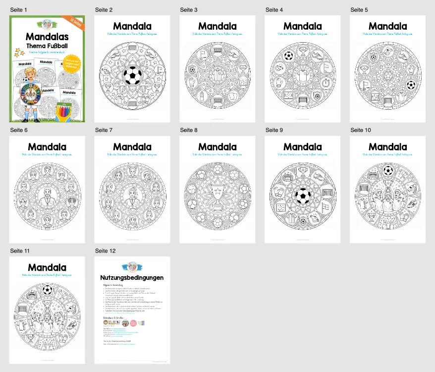 10 Fußball Mandalas (Überblick)