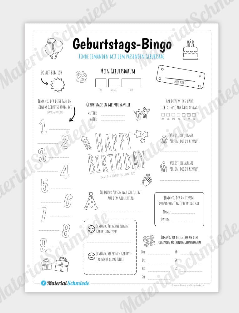 Geburtstags-Bingo