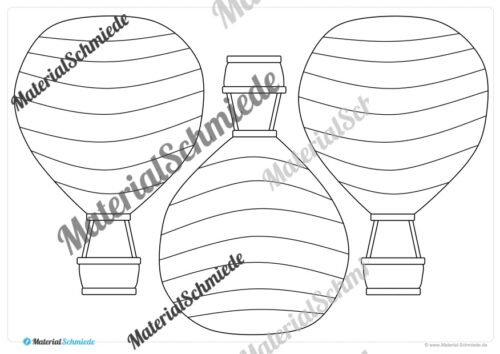 Heißluftballons zum Ausmalen (Vorschau 03)