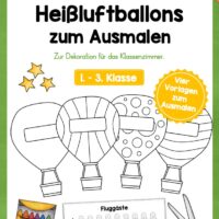Heißluftballons zum Ausmalen (4 Vorlagen)