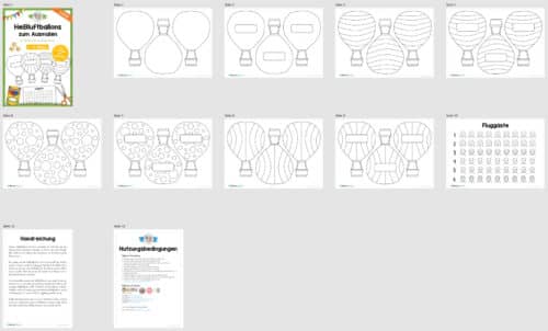 Heißluftballons zum Ausmalen (Überblick)