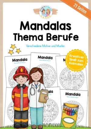 21 Mandalas mit Berufen (zum Ausmalen)