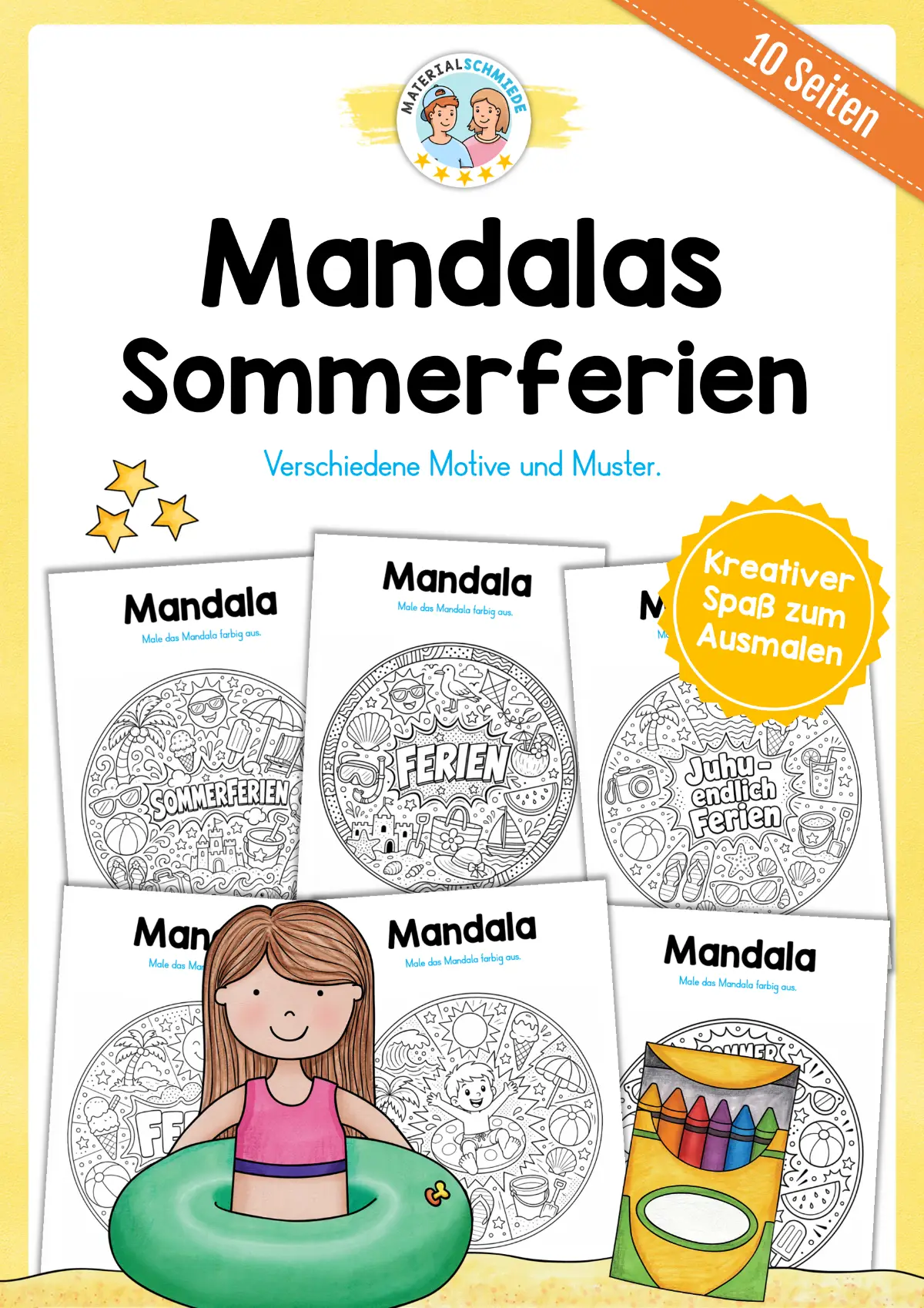 10 Mandalas zu den Sommerferien (zum Ausmalen)