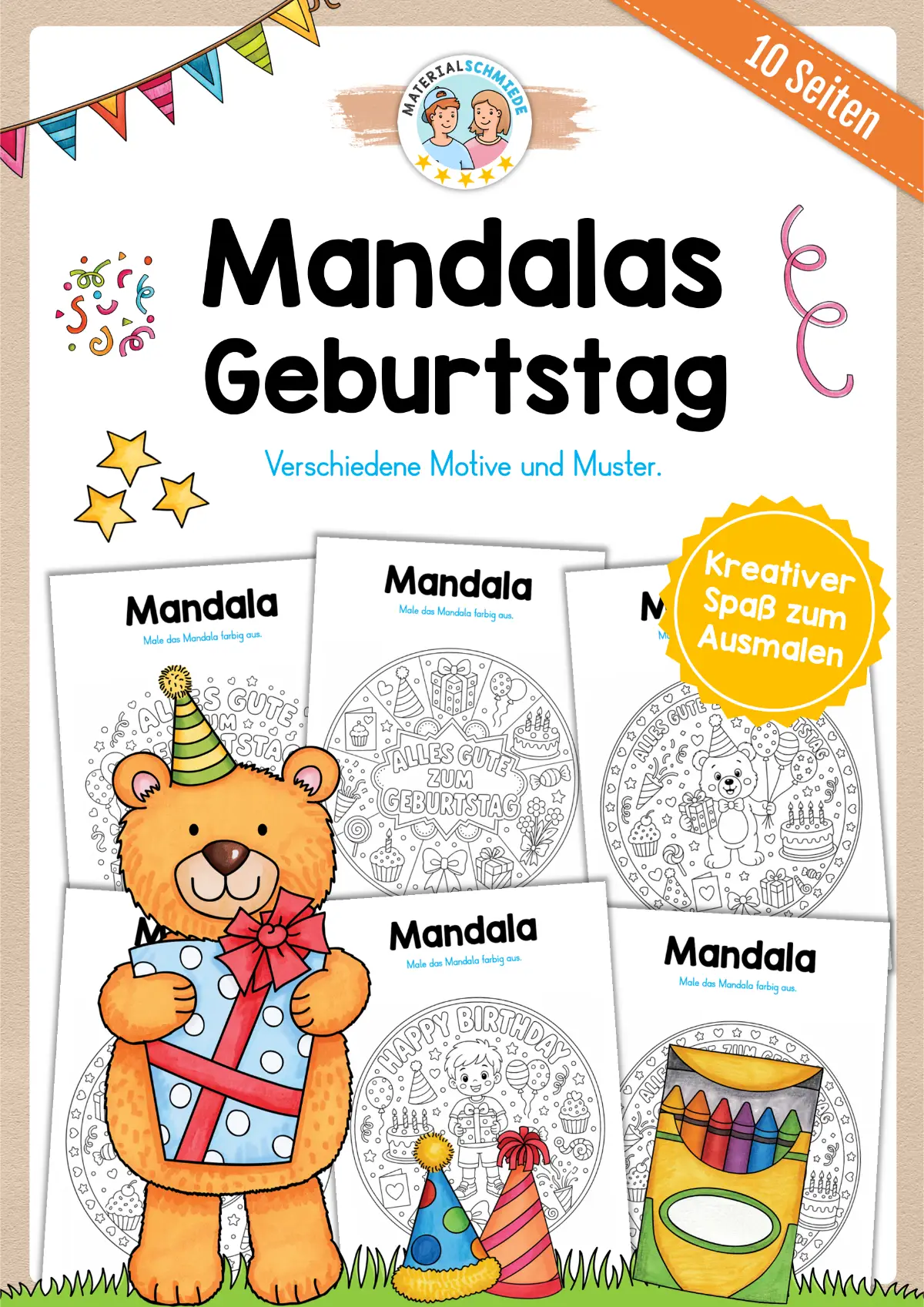 10 Mandalas zum Thema Geburtstag (zum Ausmalen)