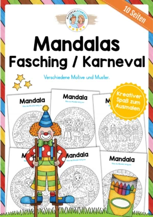 10 Mandalas zum Fasching / Karneval (zum Ausmalen)