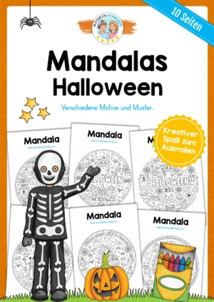 10 Mandalas zu Halloween (zum Ausmalen)