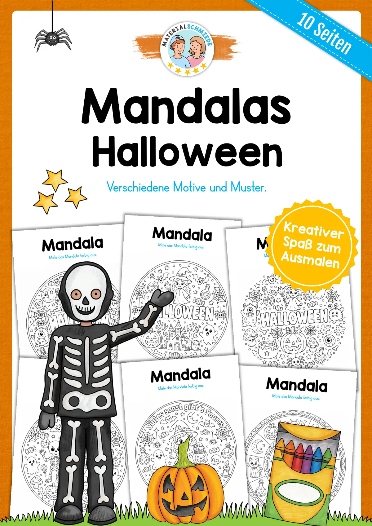 10 Mandalas zu Halloween (zum Ausmalen)