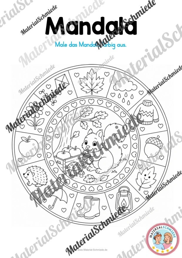 10 Mandalas zum Herbst (zum Ausmalen) - Mandala 09