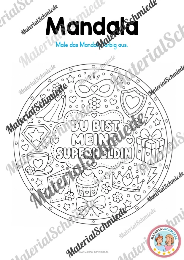 10 Mandalas zum Muttertag (zum Ausmalen) - Mandala 04