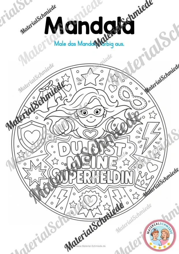 10 Mandalas zum Muttertag (zum Ausmalen) - Mandala 08