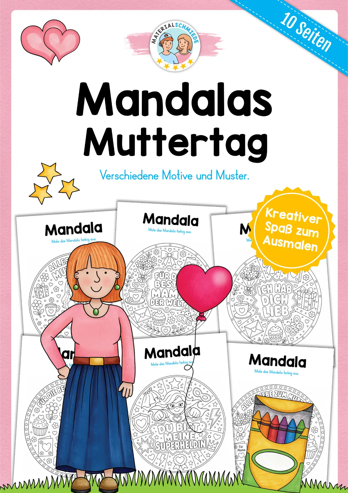 10 Mandalas zum Muttertag (zum Ausmalen)